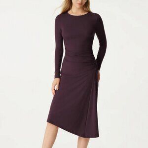 BNWT OGL Light Thermal Tencel Asymmetrical Midi Dress - Sangria (purple) - Large
